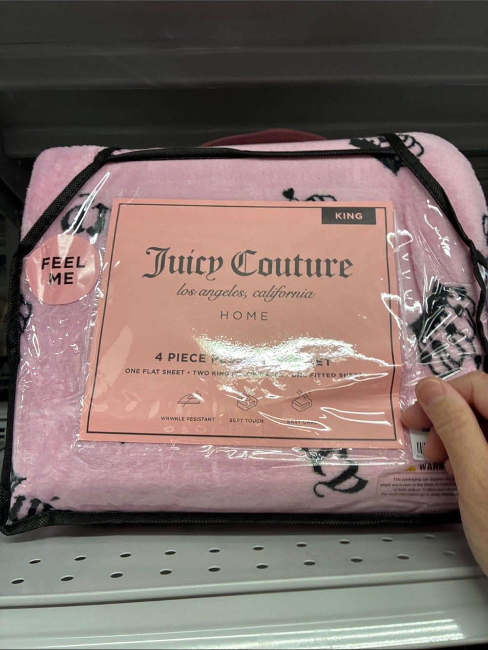 Juicy Couture Pink King 4-Piece Home Bedding Set